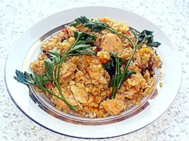 Плов с курицей и булгуром: шаг 7