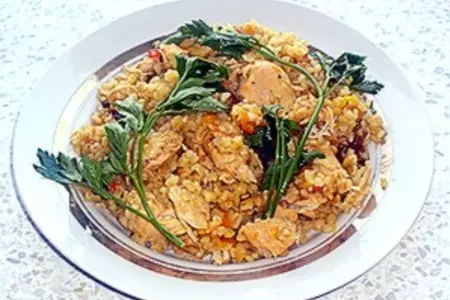 Плов с курицей и булгуром: шаг 7