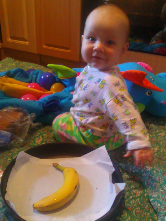 Пюре из запеченных бананов для деток от 6 месяцев: шаг 2