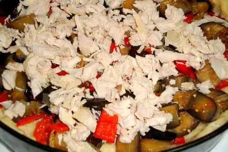Пирог с баклажанами  и куриной грудкой: шаг 7