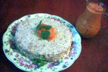 Куриная запеканка с овсяными хлопьями с пряным густым соусом: шаг 4
