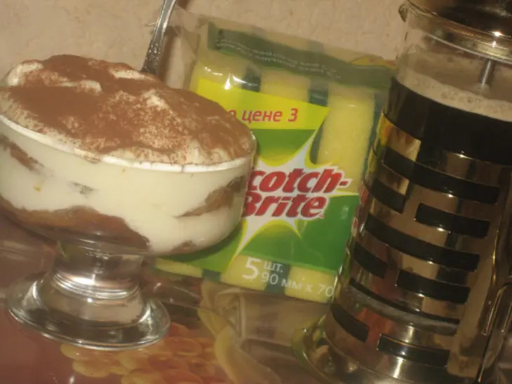 Завтрак для школьника. творожный тирамису: шаг 2