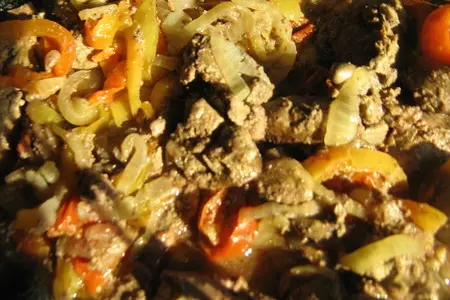 Куриная печень с овощами: шаг 2