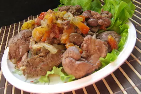 Куриная печень с овощами: шаг 3