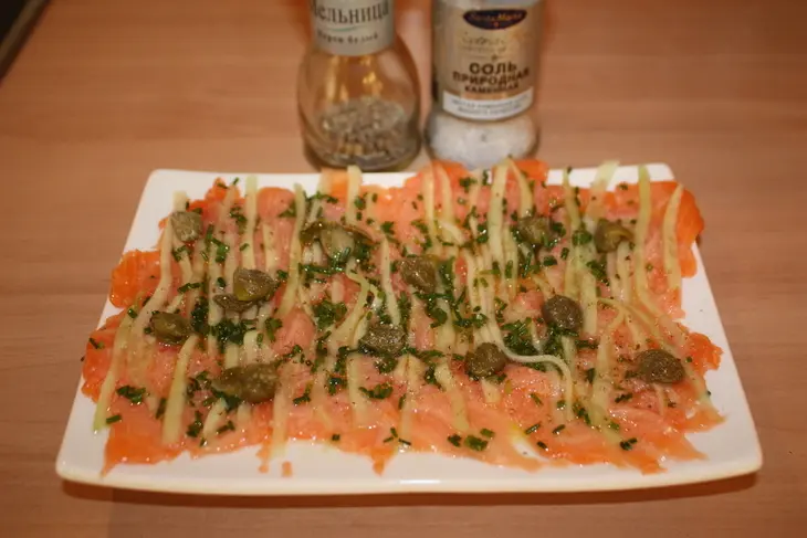 Карпаччо из лосося в оливковом масле/конкурс: шаг 8