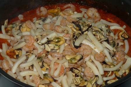 Паста "frutti di mare"  (спагетти с морепродуктами): шаг 8