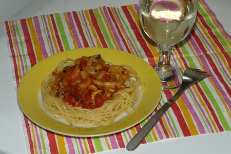 Паста "frutti di mare"  (спагетти с морепродуктами): шаг 9