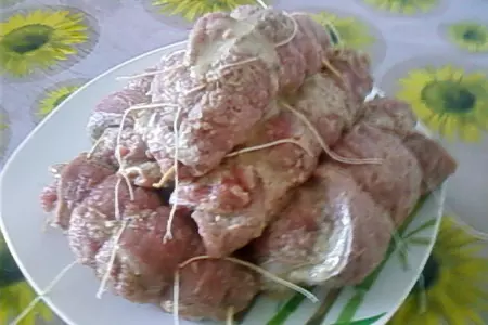 Кускус с миндалем и мясным рулетом: шаг 3