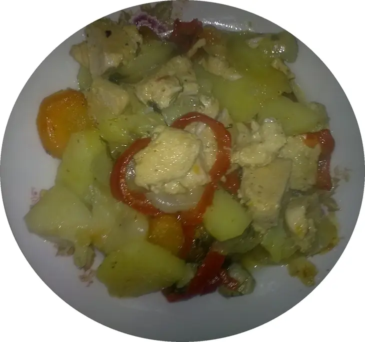 Тушеные овощи с курицей: шаг 4