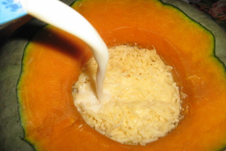 Суп-пюре тыквенный с гренками и сыром.: шаг 5