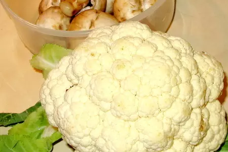 Цветная капуста, запеченная с грибами и сыром: шаг 1