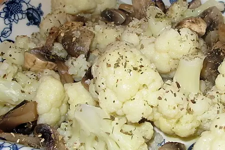 Цветная капуста, запеченная с грибами и сыром: шаг 6