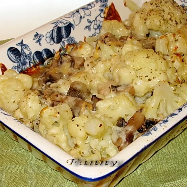 Цветная капуста, запеченная с грибами и сыром: шаг 8