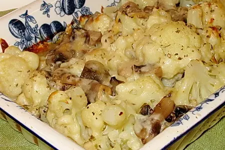 Цветная капуста, запеченная с грибами и сыром: шаг 8