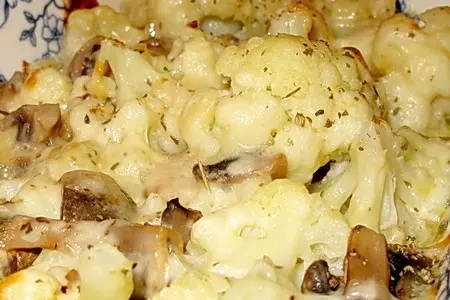 Цветная капуста, запеченная с грибами и сыром: шаг 9