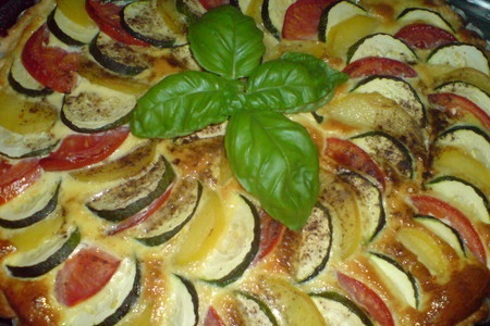 Открытый пирог с помидорами, картофелем и цуккини: шаг 8