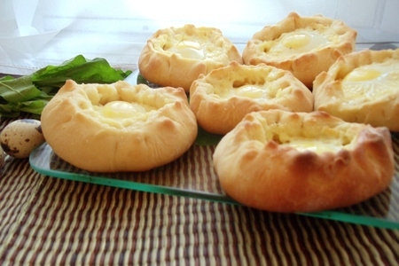 Сырные булочки с перепелиным яйцом   (по мотивам аджарских хачапури): шаг 7