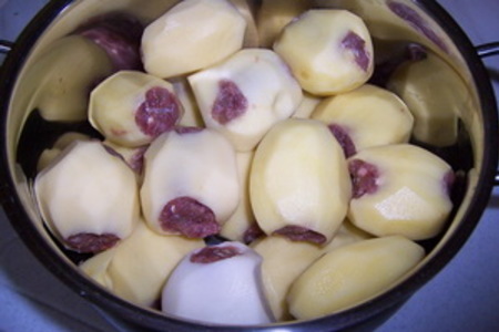 Фаршированный мясом картофель в грибной подливе + бонус "картофельные спиральки" (мой вариант): шаг 4