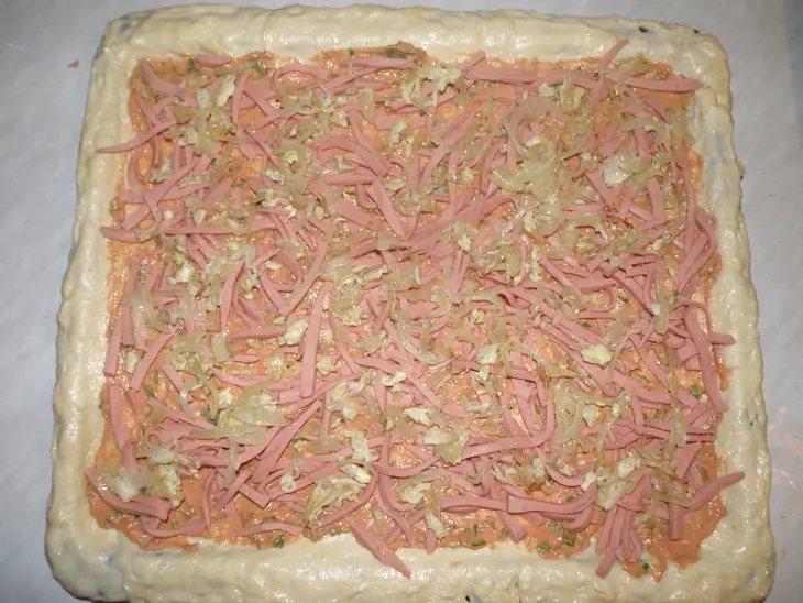 Пицца без дрожжей с грибами.: шаг 6