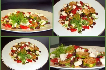 Салат с цуккини, вяленными помидорами и брынзой - изюмительный: шаг 3