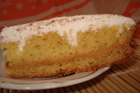 Торт с апельсиновым бисквитом и нежным суфле: шаг 3