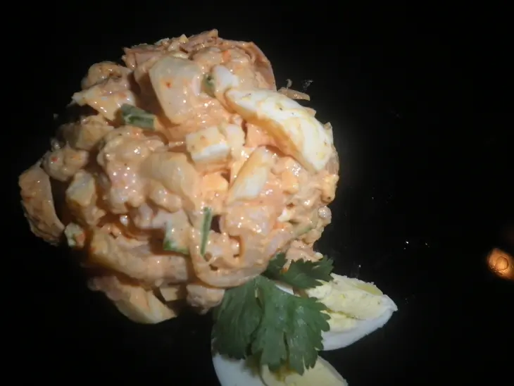 Салат с цветной капустой и яйцами: шаг 3