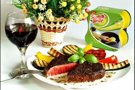 Перечный раундрамб-стейк с грилованными овощами  (pepper raundramb-steak).: шаг 14