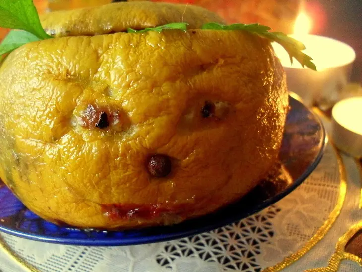 Фаршированная тыква "happy hallowen": шаг 11
