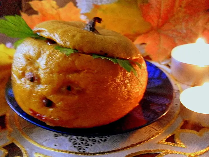 Фаршированная тыква "happy hallowen": шаг 12