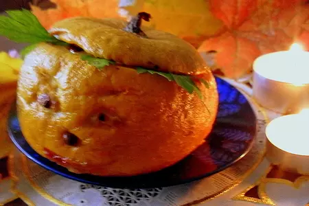 Фаршированная тыква "happy hallowen": шаг 12