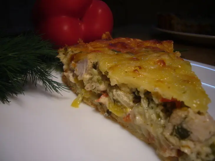 Открытый пирог с индейкой.: шаг 2