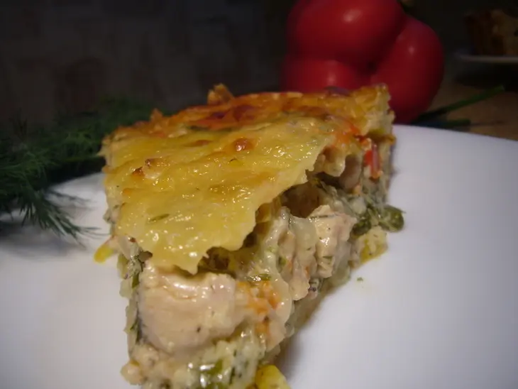 Открытый пирог с индейкой.: шаг 3