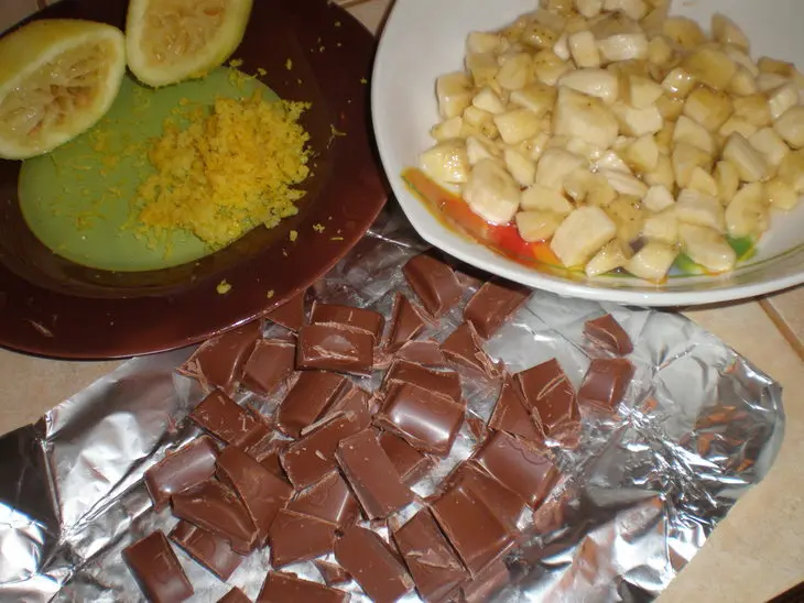 Кукурузный кекс с бананом и шоколадом: шаг 2