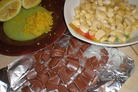 Кукурузный кекс с бананом и шоколадом: шаг 2