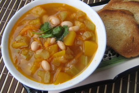 Фасолевый суп с тыквой и имбирём.: шаг 7