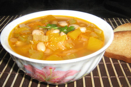 Фасолевый суп с тыквой и имбирём.: шаг 8