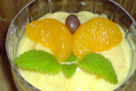 Крем из апельсинового сока с мандаринами и сливками: шаг 4
