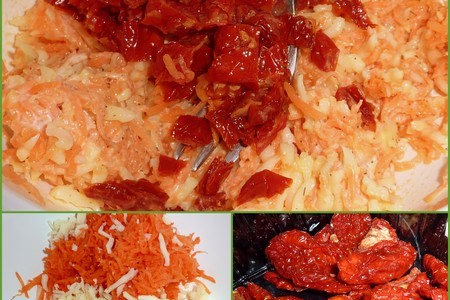 Канапе-закуска из моркови с сыром, вяленными помидорами и орехами...: шаг 1