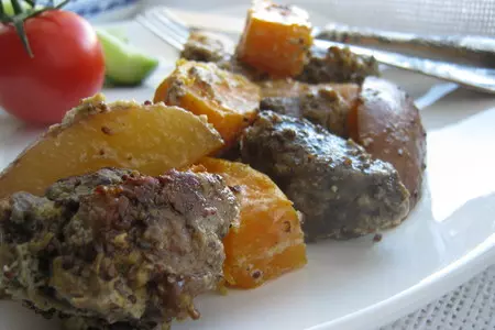 Мясо  запечённое с овощами в горчичном соусе.: шаг 6