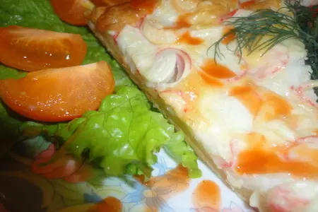 Пицца с крабовыми палочками: шаг 4
