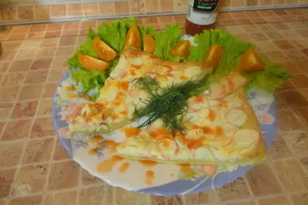 Пицца с крабовыми палочками: шаг 7