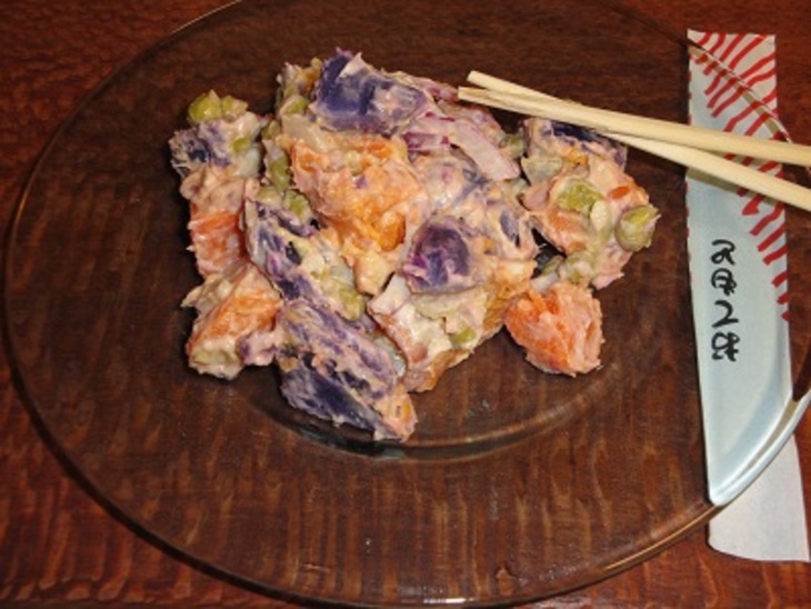 Окинавский картофельный салат и как-всегда мясо: шаг 6