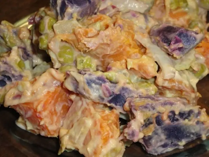 Окинавский картофельный салат и как-всегда мясо: шаг 7