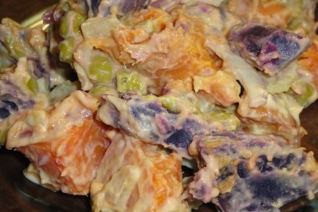 Окинавский картофельный салат и как-всегда мясо: шаг 7