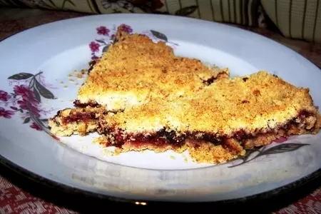 Малиново-шоколадный крамбль с миндальными орешками (для дуэли): шаг 15