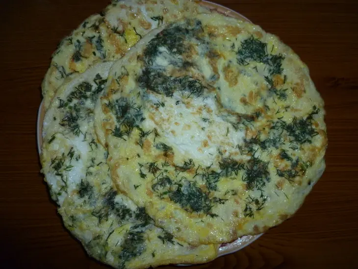 Салат с яичными блинчиками и грибами: шаг 3
