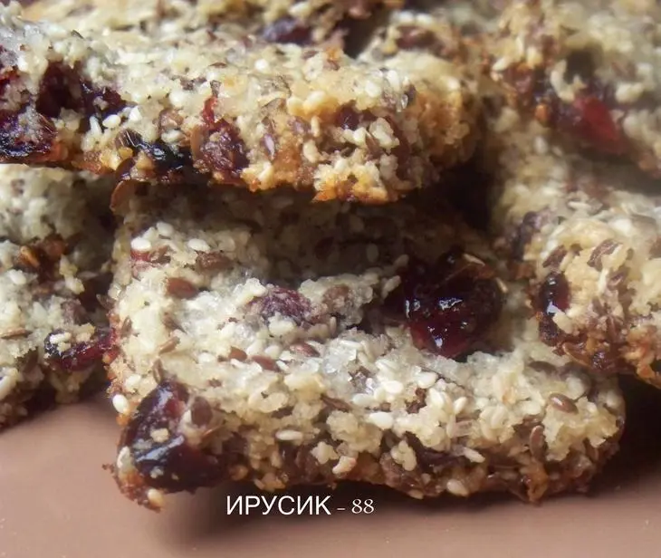 Печенье миндально клюквеное с семенами кунжута и льна.: шаг 6