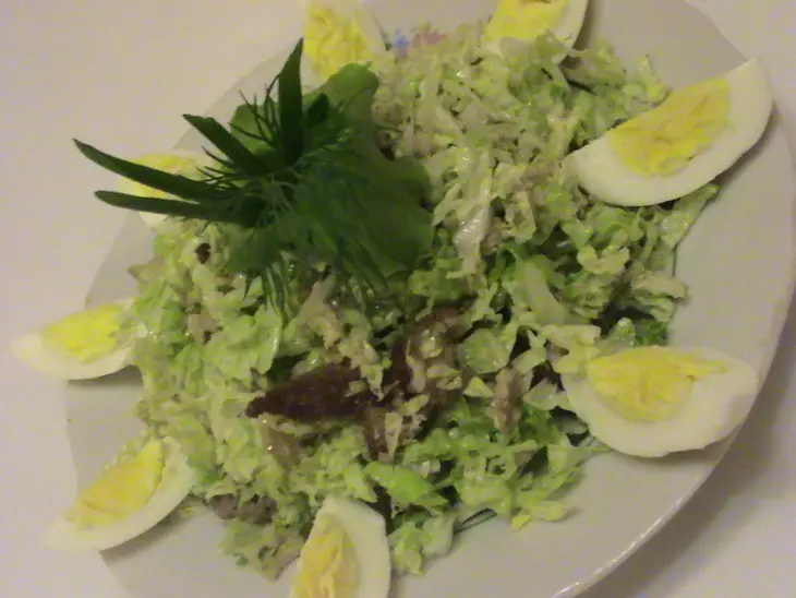 Салат из пекинской капусты с ореховым соусом.: шаг 3