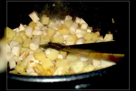 Суп овощной осенний в бело-зелёной гамме: шаг 8
