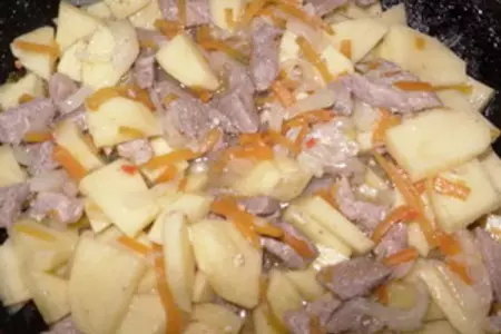 Рагу с мясом и печенью: шаг 5